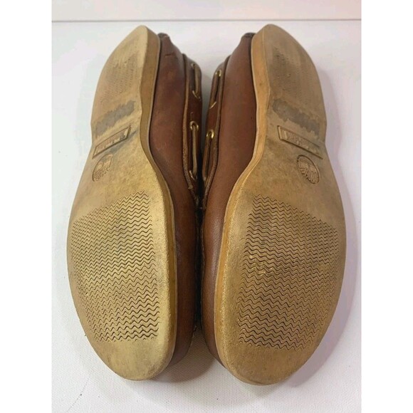 Timberland Classic Brown Leather Boat Shoes Men Size 9M Moccasin Deck75077 2 eye